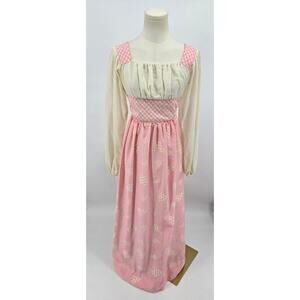 Vintage Candi Jones Pink‎ Gingham Prairie Dress